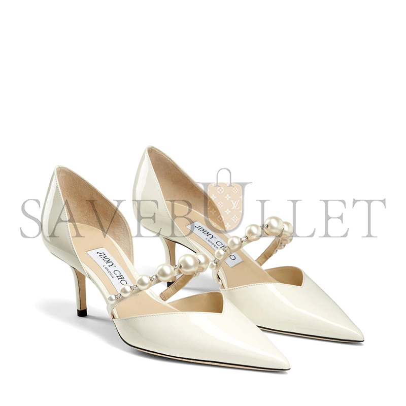 Ji*y Ch* aurelie 65 latte patent leather pointed pumps aurelie65xkm